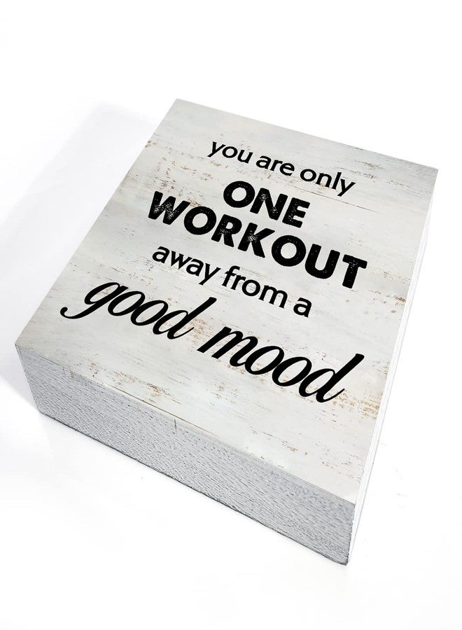 MAVOTEN Rustic Good Mood Wood Box Sign Motivational Fitness Wooden Box Sign Farmhouse Home Home Gym Desk Shelf Decor Uplifting Gift (5 X 5 Inch) - Image 3